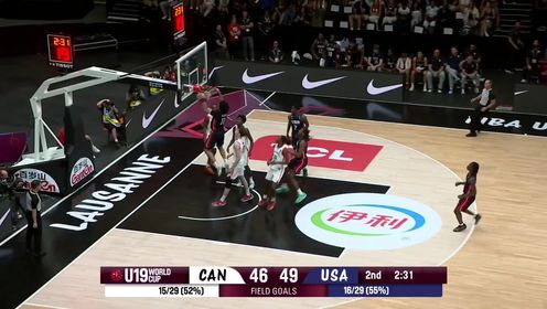 2025年U19男篮世界杯1/4决赛 加拿大男篮U19 - 美国男篮U19 全场录像
