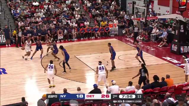 2025年07月12日 夏联-霍兰28+11 詹金斯18分 达迪耶17分 活塞轻取尼克斯