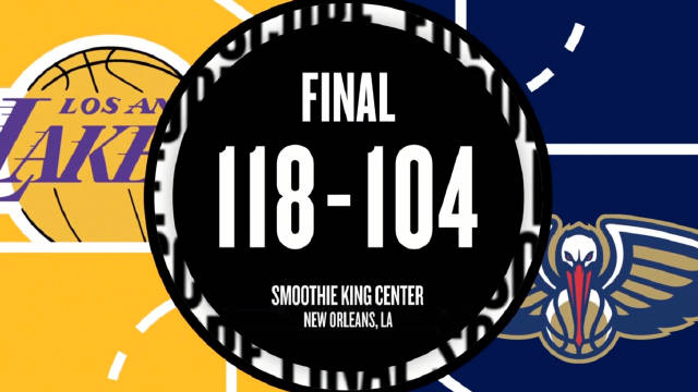 2025年11月15日 湖人送鹈鹕4连败 东&里55分 艾顿11中10拿20+16 墨菲35分