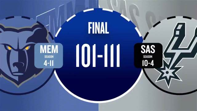 2025年11月19日 马刺送灰熊5连败 巴恩斯关键连得7分砍23+5 福克斯26分